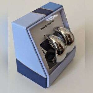 House of Harlow 1960 Shiny Silver Earrings